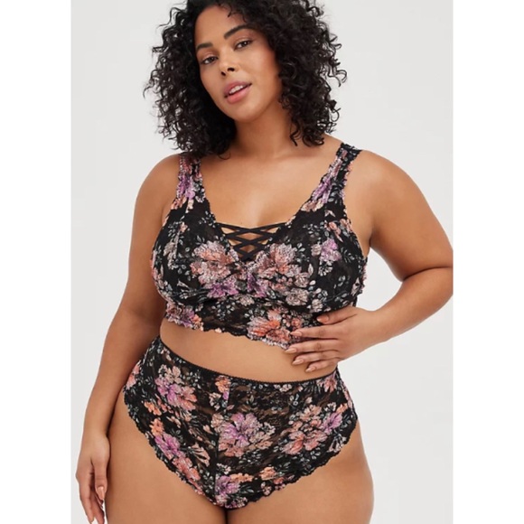🆕 Floral Lace V-neck Bralette 2 2X 18 20 NWT Torrid New! - Picture 2 of 8